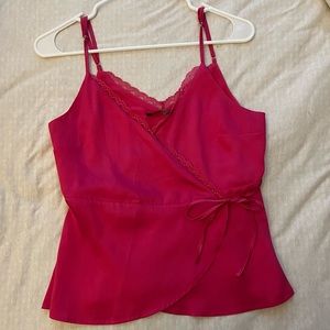 Abercrombie Pink Wrap Tie Front Tank Top